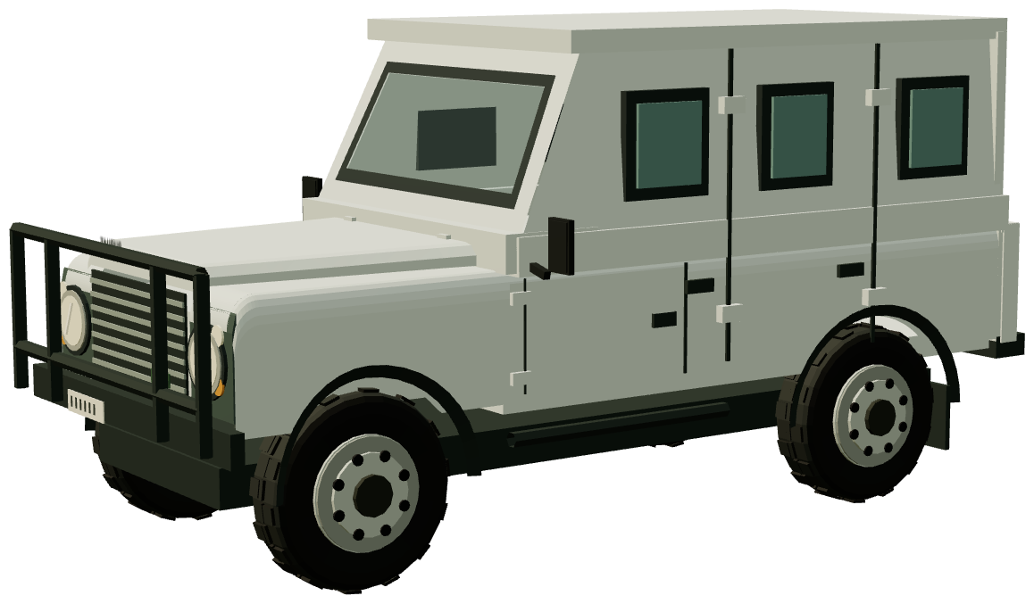 Taurus armoured Defender — three-quarter view, registry 3D render
