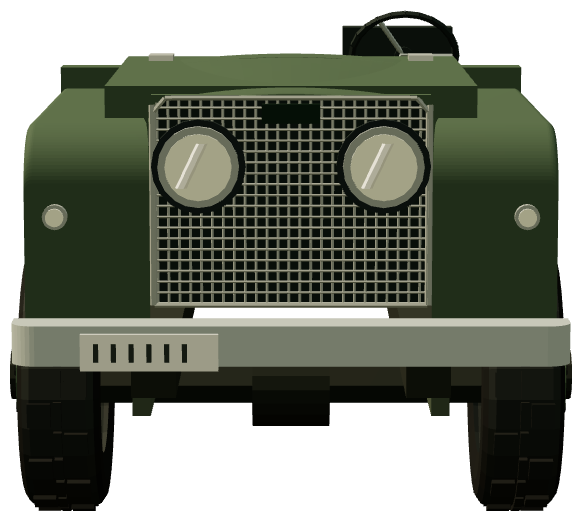 Drivable training chassis — front view, registry 3D render