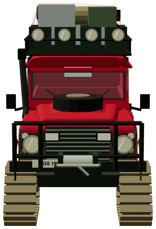 Transcaucasian Expedition Defender 110 — front view, registry 3D render