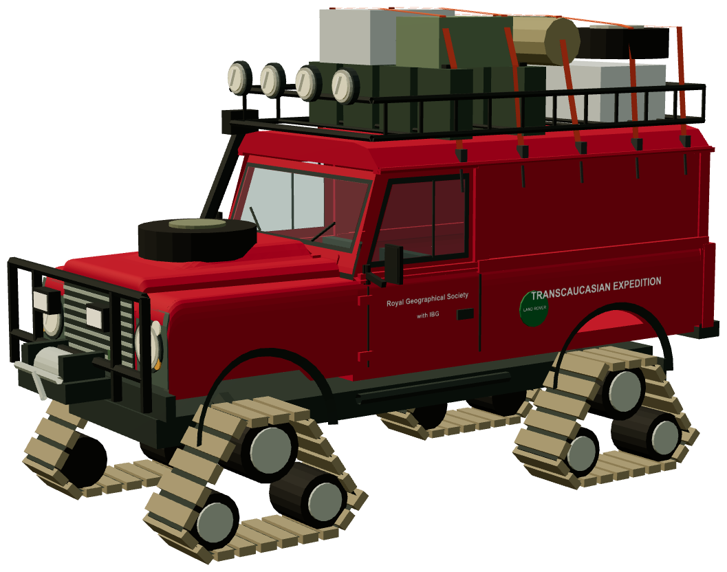 Transcaucasian Expedition Defender 110 — three-quarter view, registry 3D render