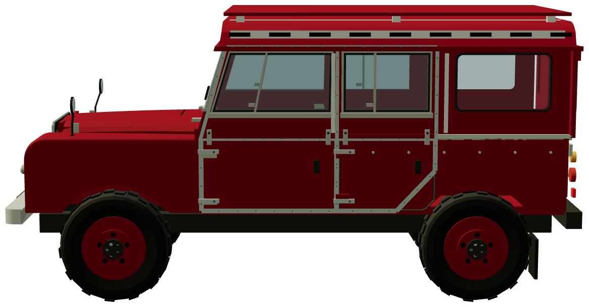 Tropical Roof Station Wagon — side view, registry 3D render