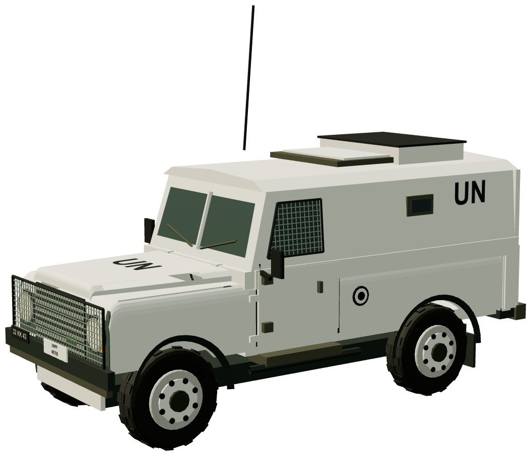 UN Snatch (Bosnia 1993) — three-quarter view, registry 3D render
