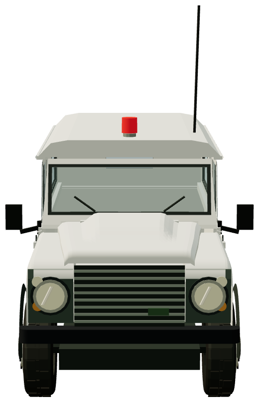 UNAMID Defender 110 Medical Vehicle (Nyala 2011) — front view, registry 3D render