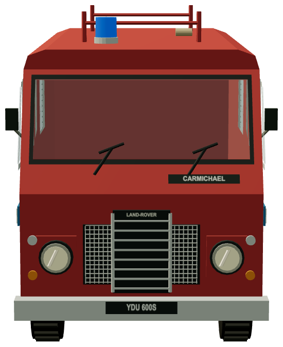 Unipart Works Fire Tender — front view, registry 3D render