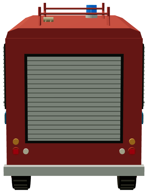 Unipart Works Fire Tender — rear view, registry 3D render