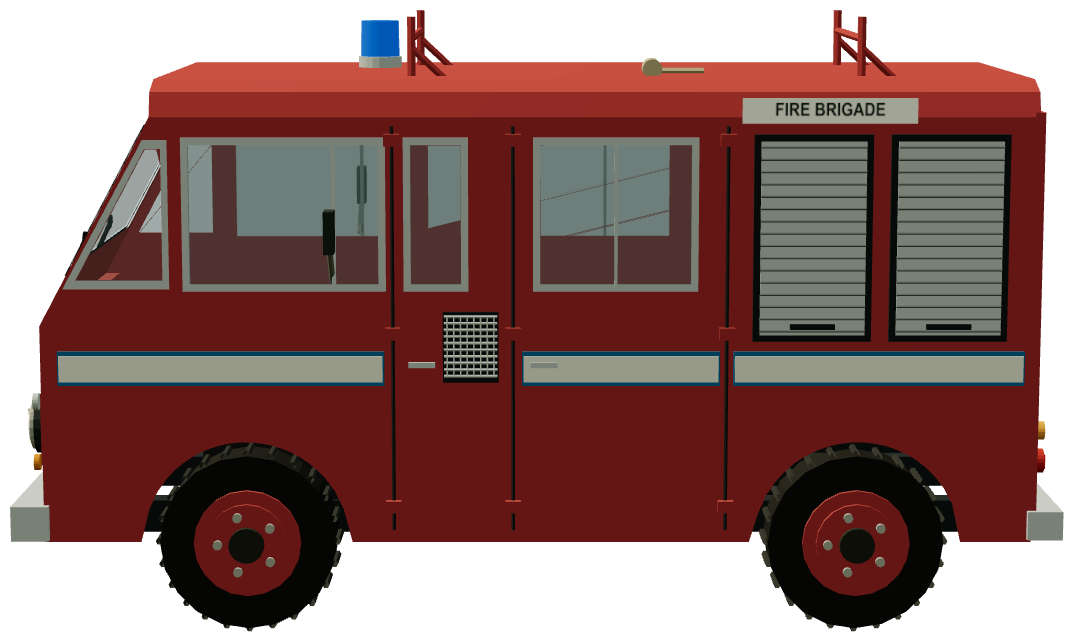 Unipart Works Fire Tender — side view, registry 3D render