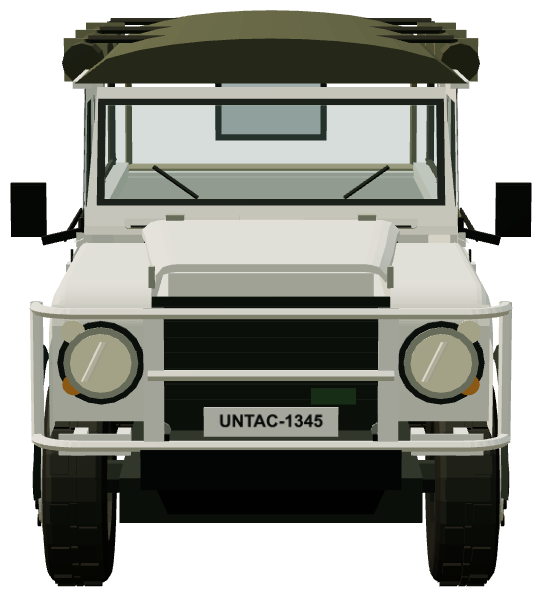 UNTAC Perentie 110 (Cambodia 1993) — front view, registry 3D render