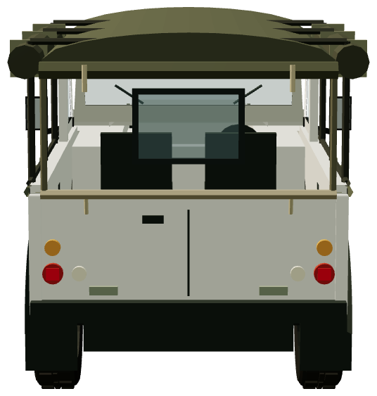 UNTAC Perentie 110 (Cambodia 1993) — rear view, registry 3D render