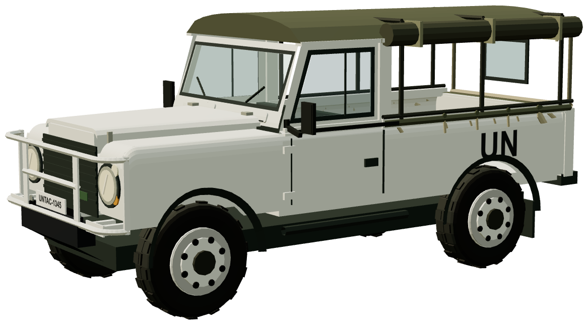 UNTAC Perentie 110 (Cambodia 1993) — three-quarter view, registry 3D render