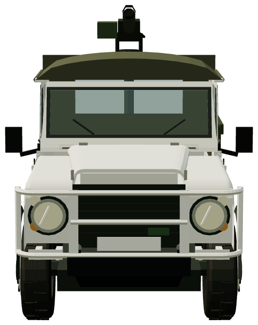 UNTAC Perentie 110 DShK Mount (Sisophon 1993) — front view, registry 3D render