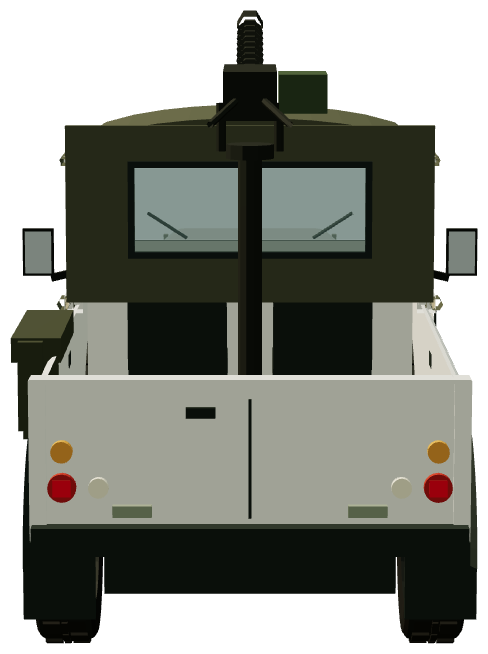 UNTAC Perentie 110 DShK Mount (Sisophon 1993) — rear view, registry 3D render
