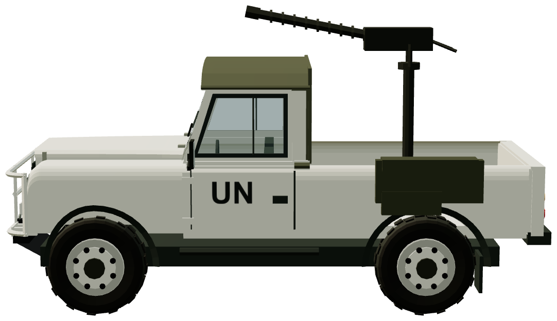 UNTAC Perentie 110 DShK Mount (Sisophon 1993) — side view, registry 3D render