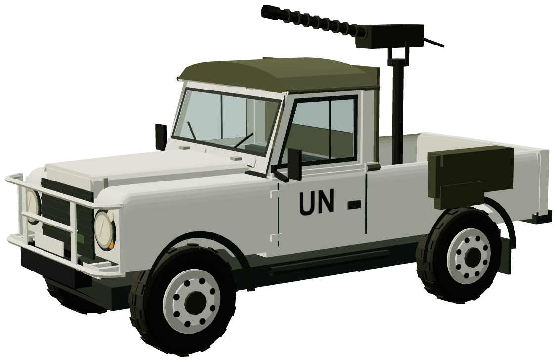 UNTAC Perentie 110 DShK Mount (Sisophon 1993) — three-quarter view, registry 3D render