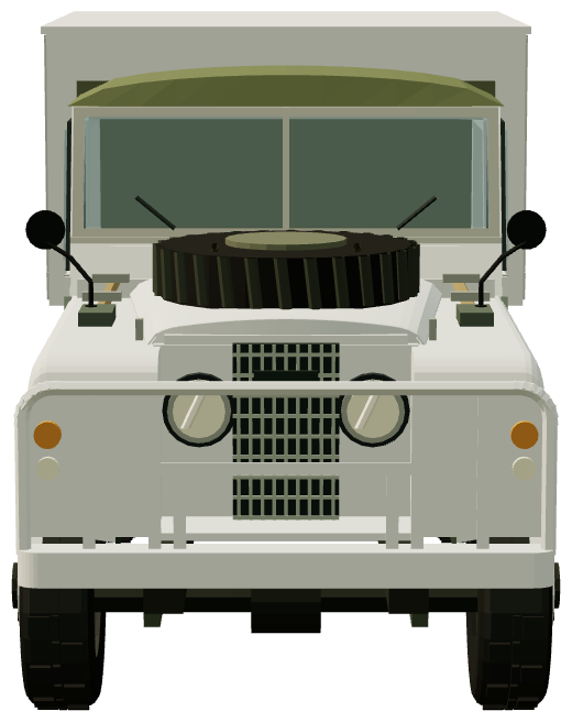 UNTAG Workshop Land Rover (Namibia 1989) — front view, registry 3D render