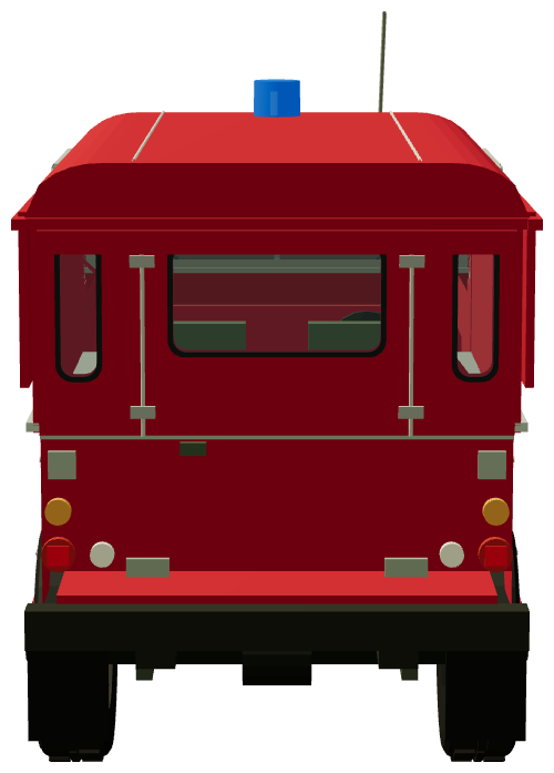 Uskelan VPK — rear view, registry 3D render
