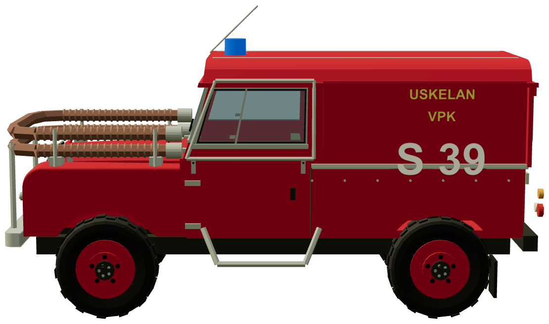 Uskelan VPK — side view, registry 3D render