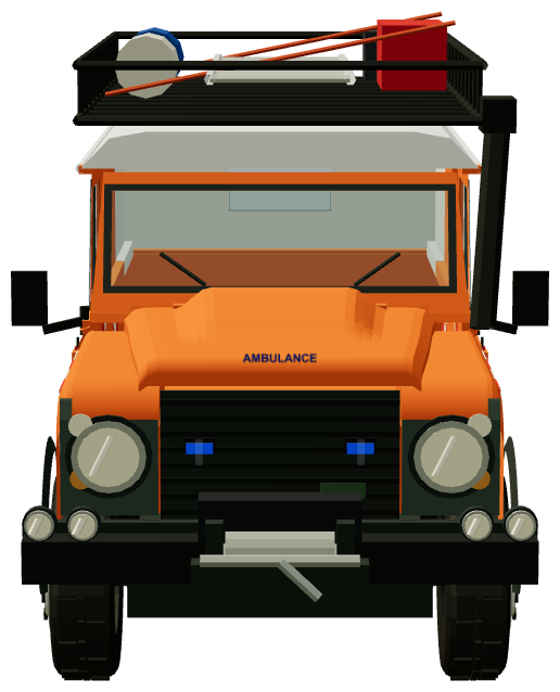 Upper Wharfedale Fell Rescue Defender Fell 2 — front view, registry 3D render
