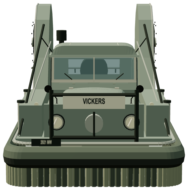 Vickers Hover Rover — front view, registry 3D render