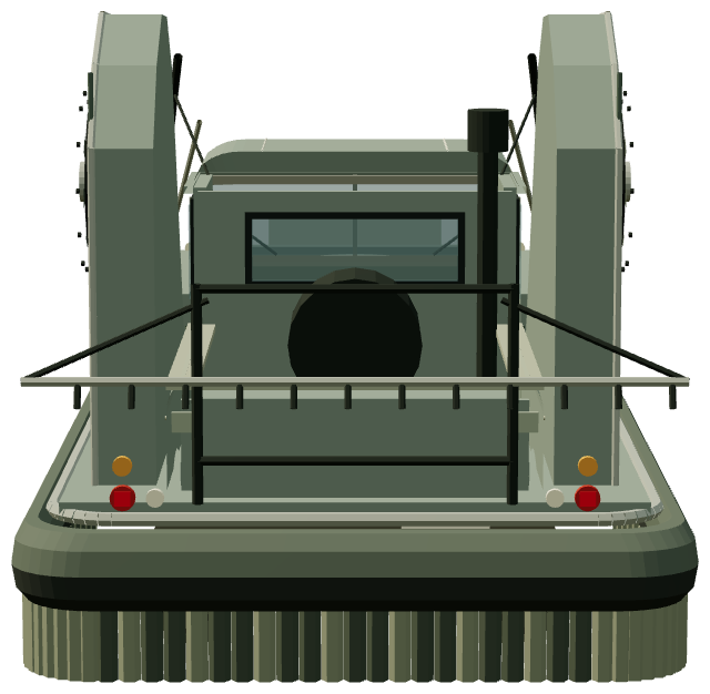 Vickers Hover Rover — rear view, registry 3D render