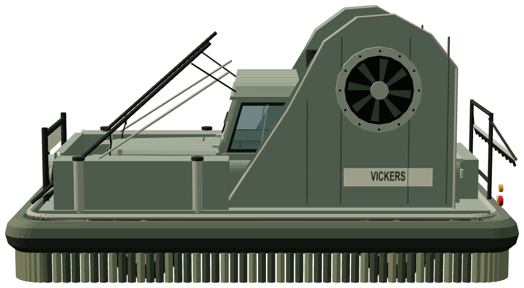 Vickers Hover Rover — side view, registry 3D render