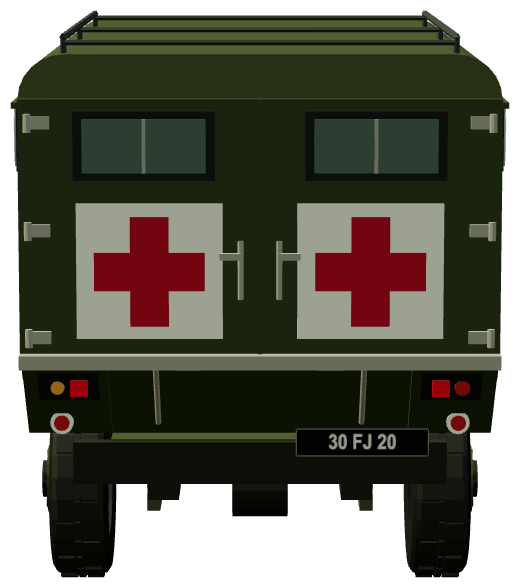 VPK Ambulance — rear view, registry 3D render