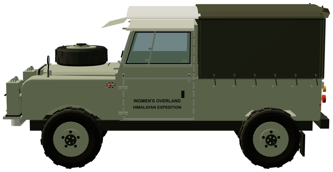Women’s Overland Himalayan Expedition — Series I 109 — side view, registry 3D render