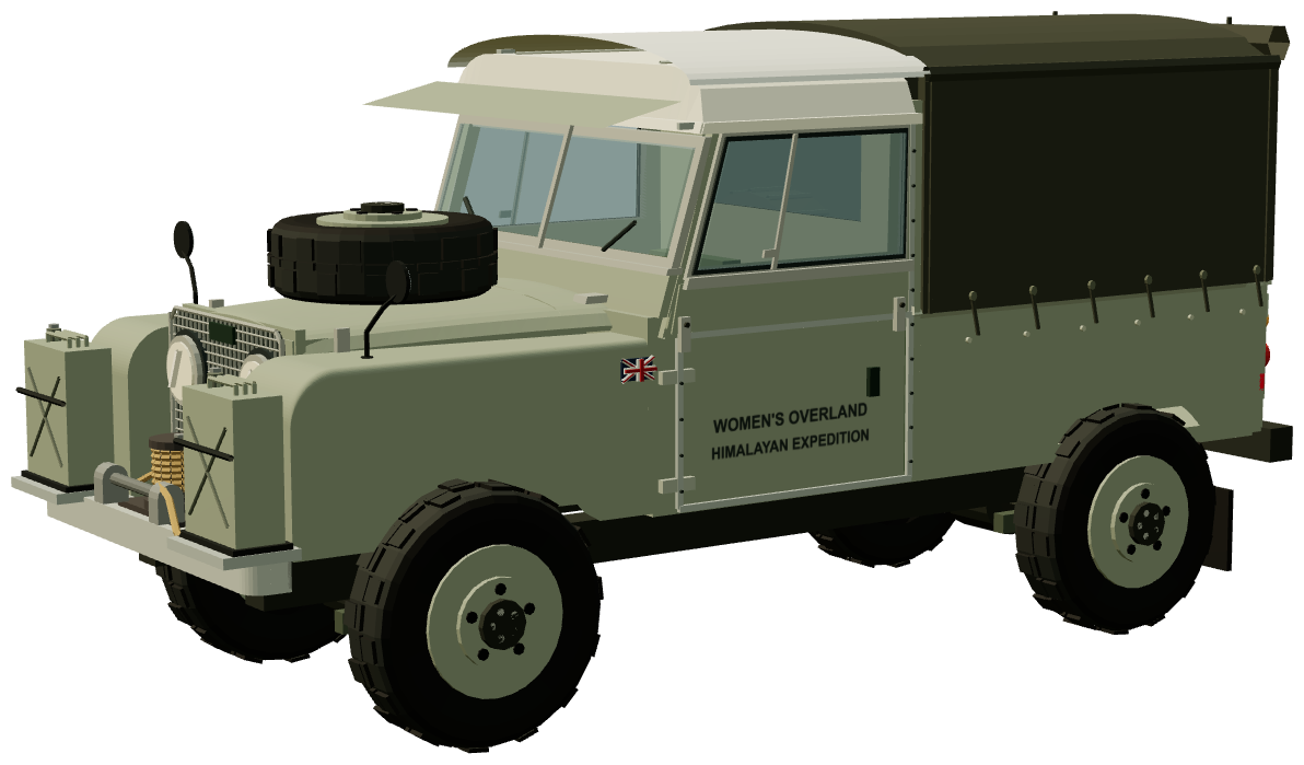 Women’s Overland Himalayan Expedition — Series I 109 — three-quarter view, registry 3D render