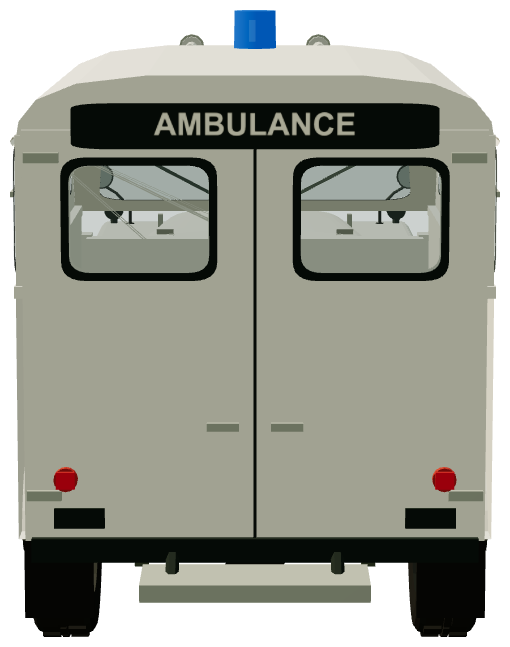Worcestershire Ambulance Service Land Rover 109 — rear view, registry 3D render