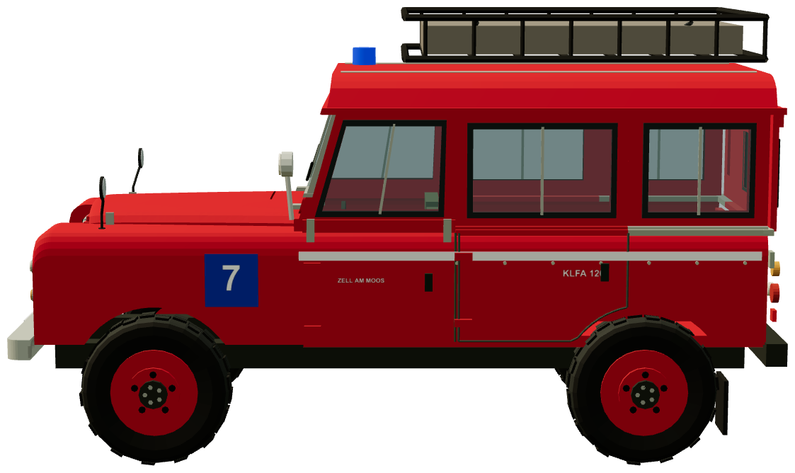 Zell am Moos Rosenbauer KLFA 120 — side view, registry 3D render