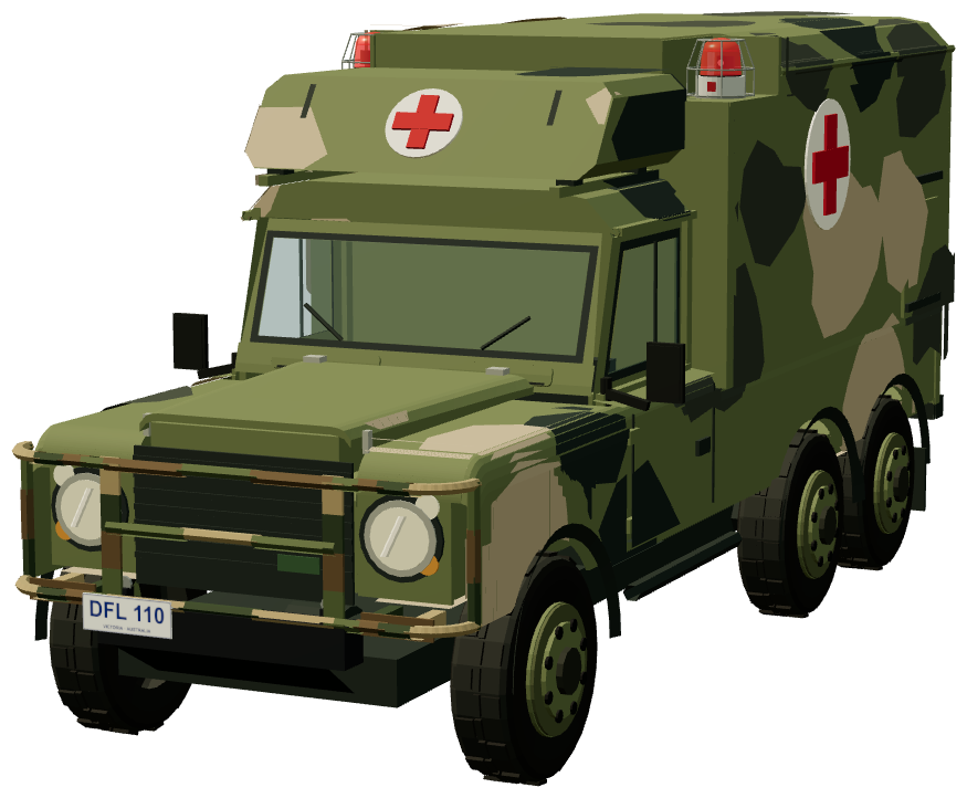 Outback 6×6 Ambo — front three-quarter render