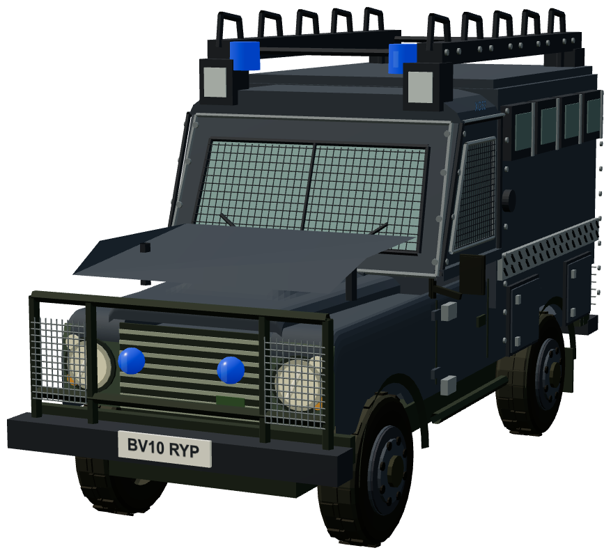 Metro Police Armoured Standard — front three-quarter render