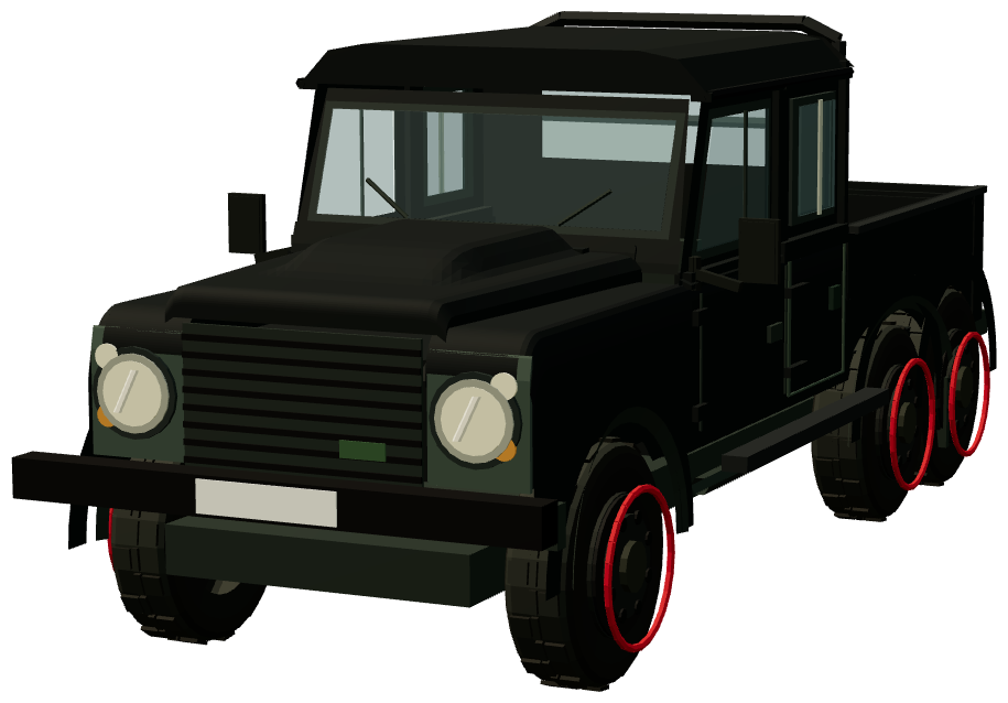 Flying Forager 6×6 — front three-quarter render