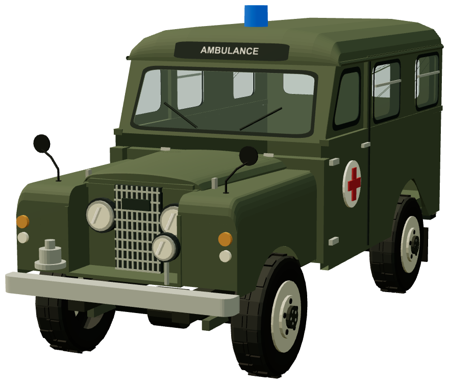 Medbody Ambulance military — front three-quarter render