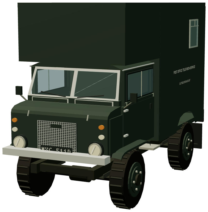 TV Outside Broadcast unit — front three-quarter render