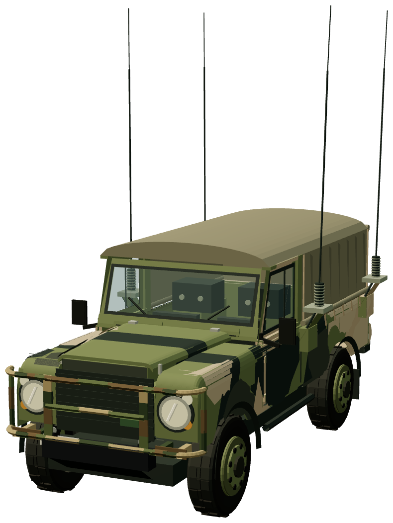 Outback military radio — front three-quarter render