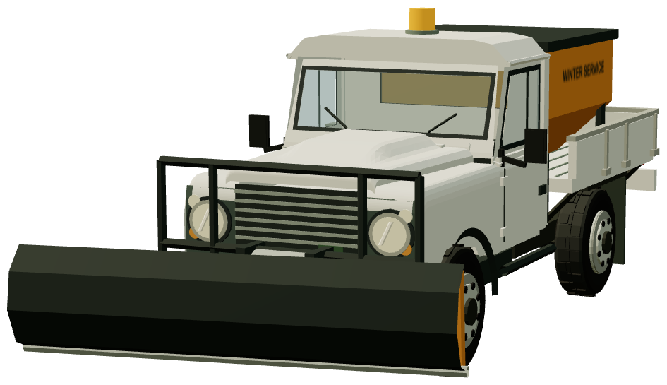 Runner snowplough and gritter — front three-quarter render