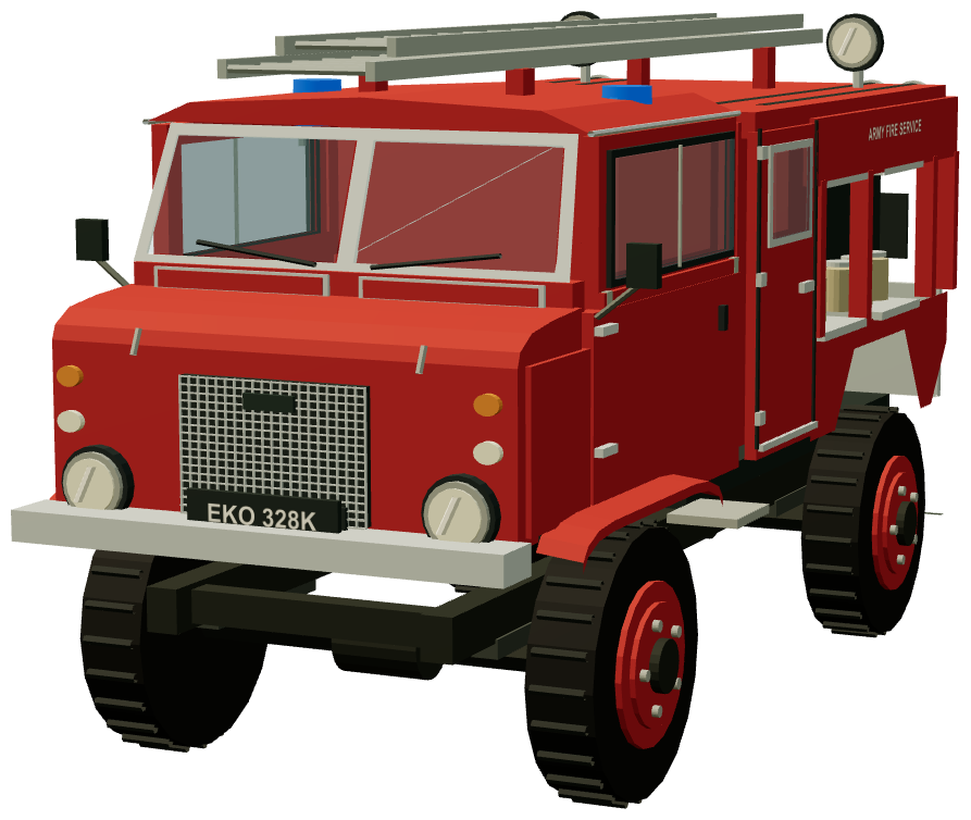 Military Fire Service Pumper — front three-quarter render